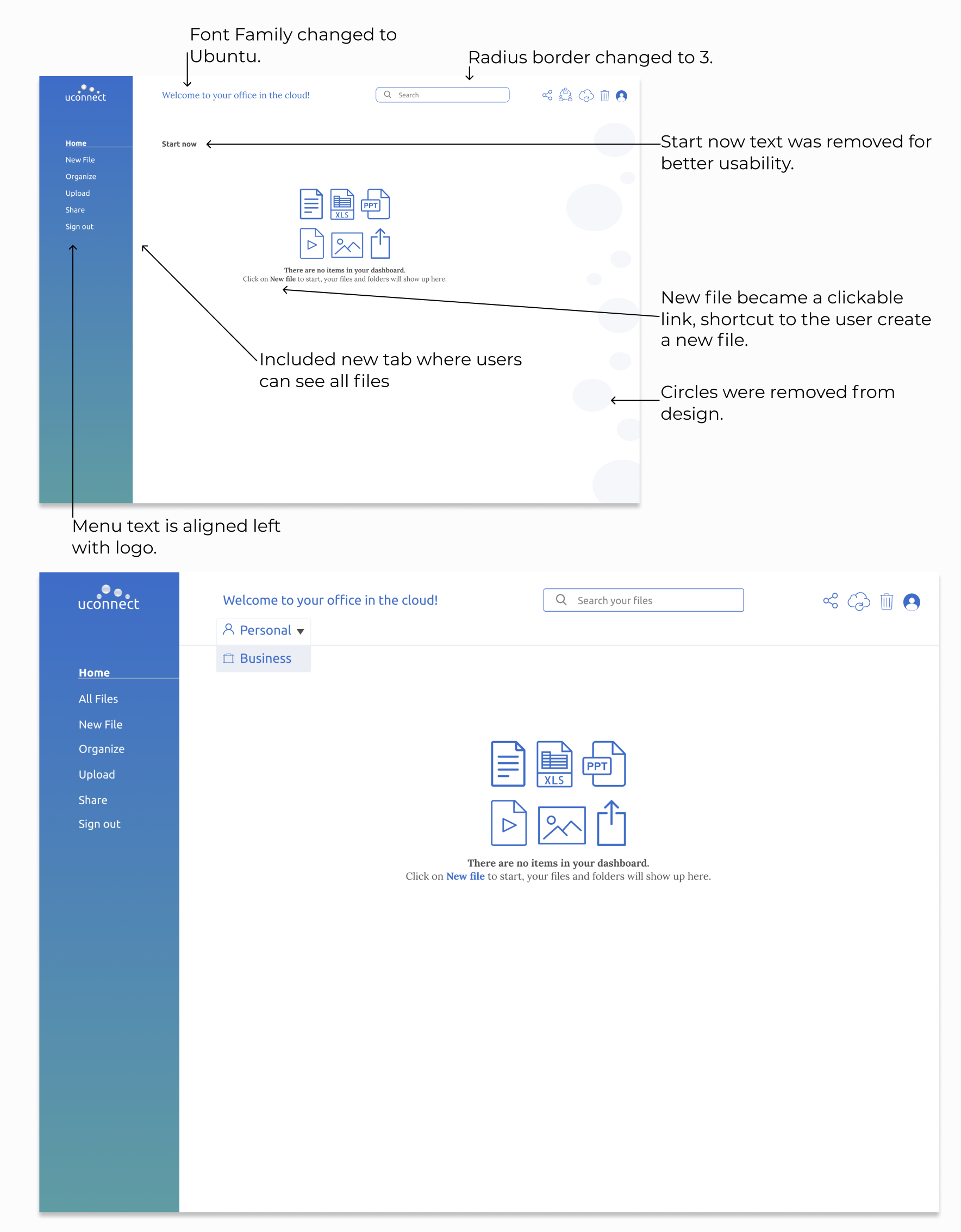 High fidelity mockups